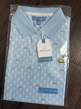 Magnolia Light Blue Masters Patterned Polo